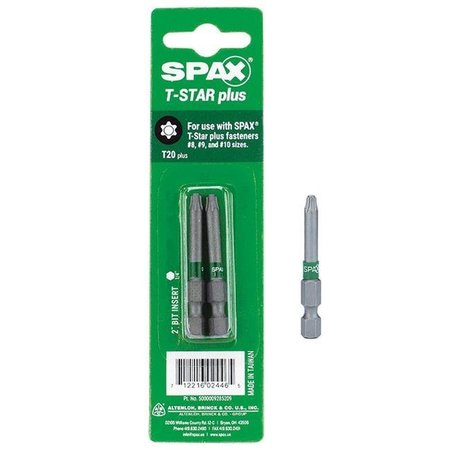 SPAX Spax 2015395 T20 x 2 in. T-Star Plus Driver Bit Steel; 2 per Pack - Pack of 10 2015395